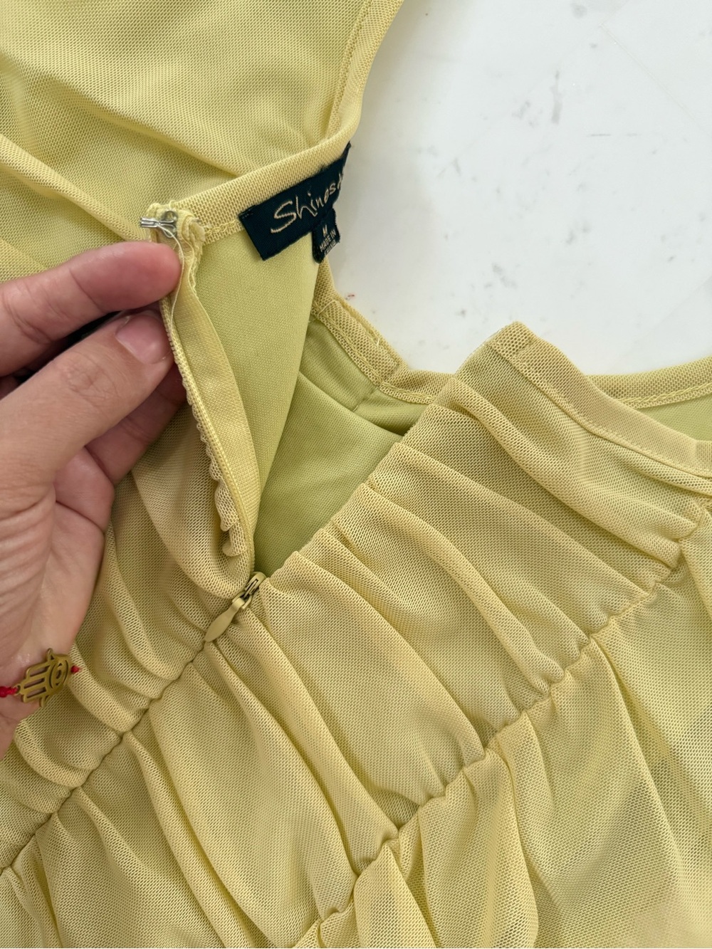 Shinestar Lemon Ruched Mini Dress - Picture 5 of 7